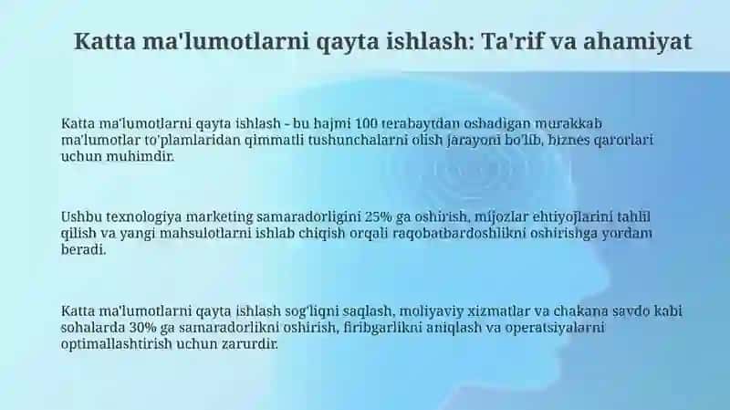 KATTA MALUMOTLARNI QAYTA ISHLASH TEXNALOGIYALARI 3