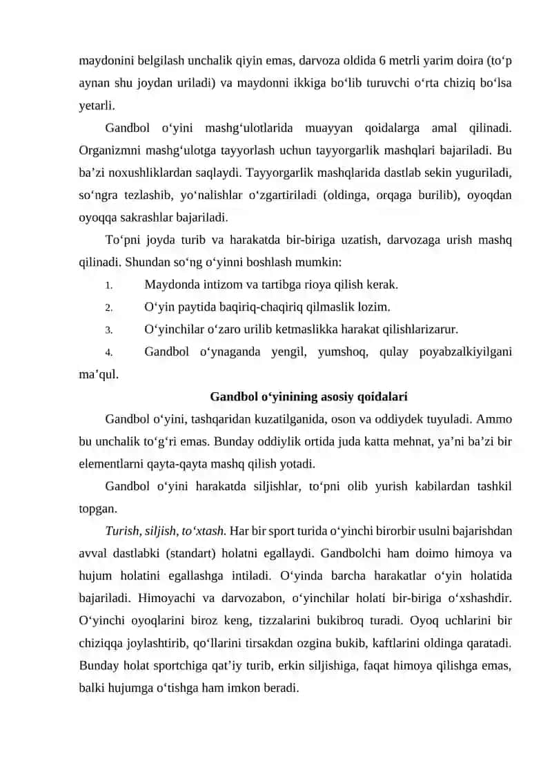 Gandbol o‘yin qoidalari 3