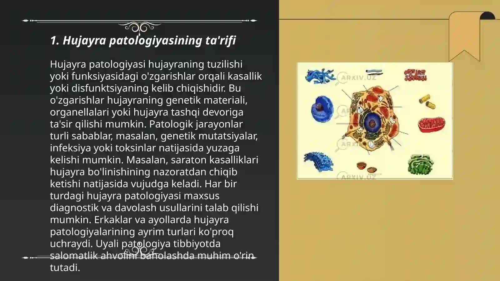 Hujayra patalogiyasi va uning kelib chiqish sabablari 3