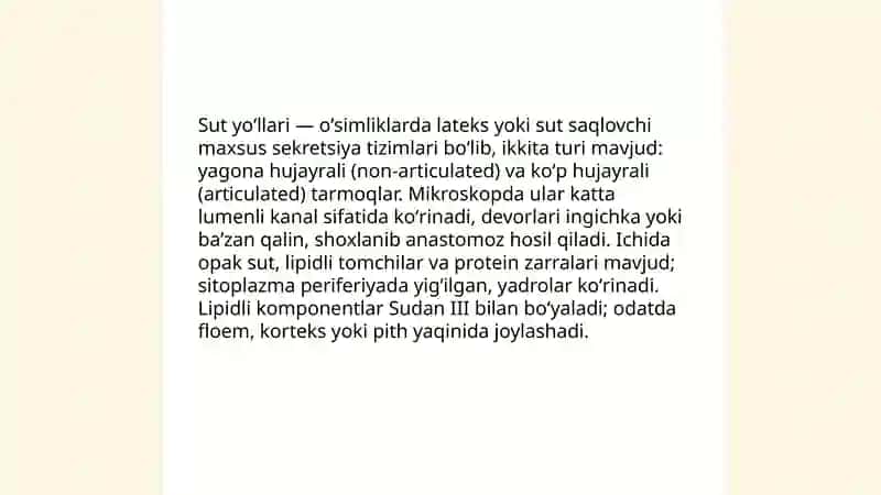 Sut yoʻllari oʻsimliklarida 3