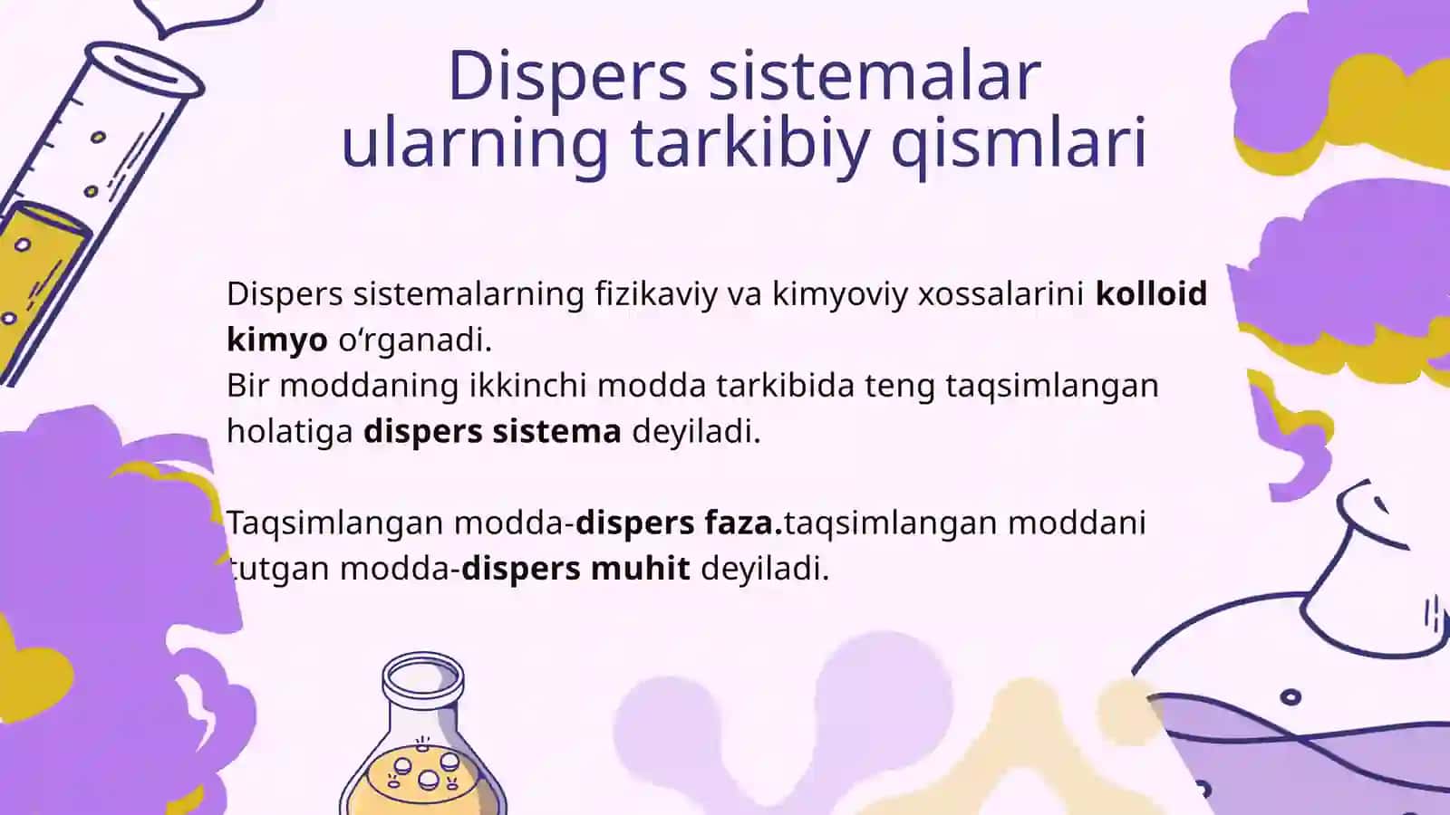 Biologik jarayonlardagi kolloid eritmalar.Klassifikatsiyasi tuzilishi olinishi va tozalash usullari 3