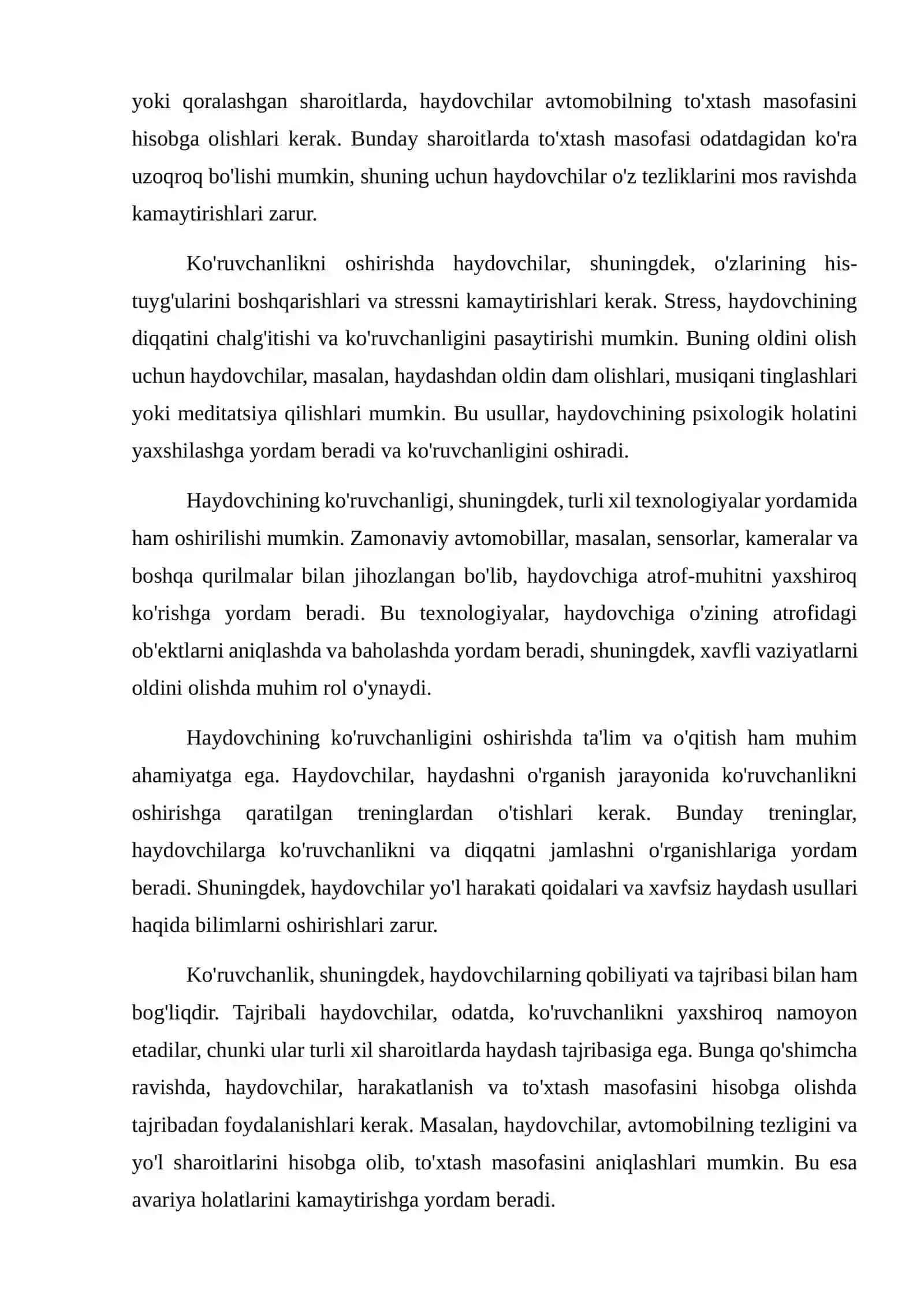 Haydovchining ko'ruvchanligi 3
