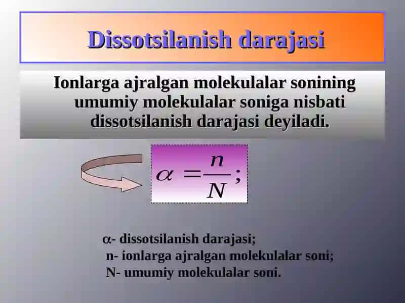 Elektrolitik dissotsilanish nazariyasi 3