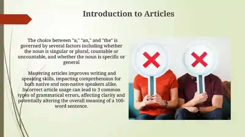 Indefinite Article Definite Article and No Article 3
