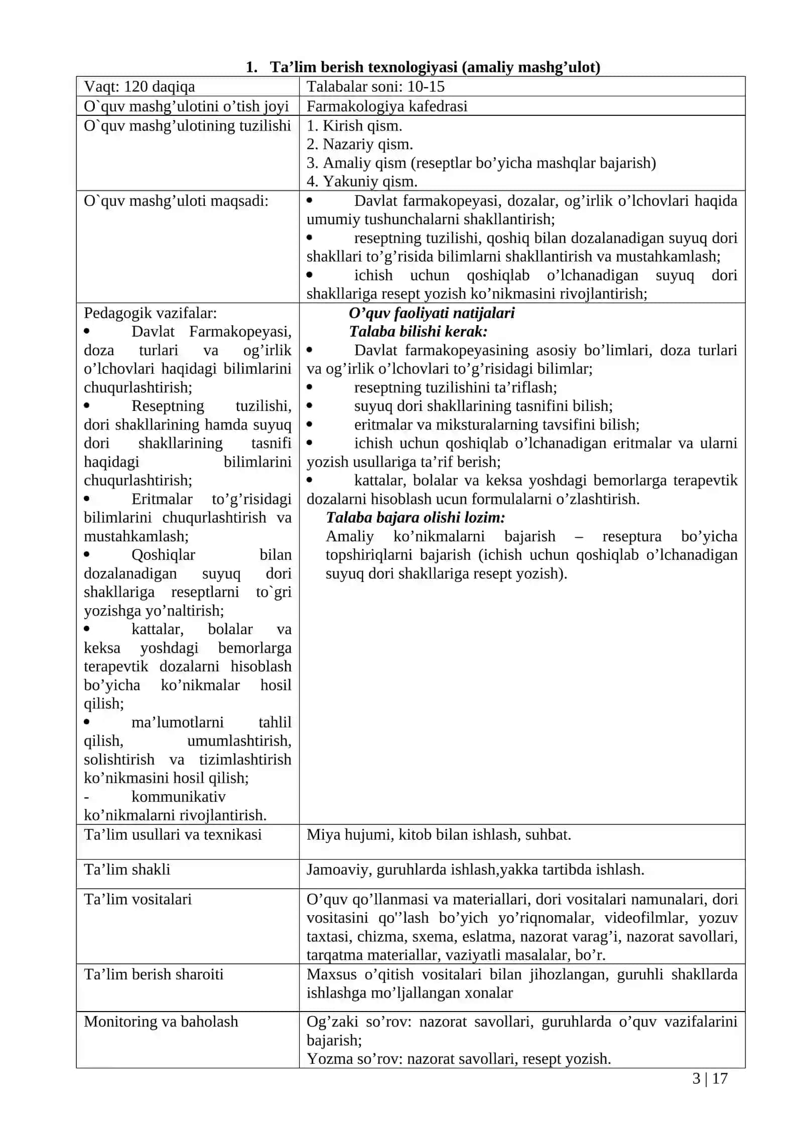 Retsepturaning UASh tayyorlashdagi axamiyati.Retsept va uning tuzilishi.Eritma,damlama,qaynatma,aralashmalarga retsept yozish 3