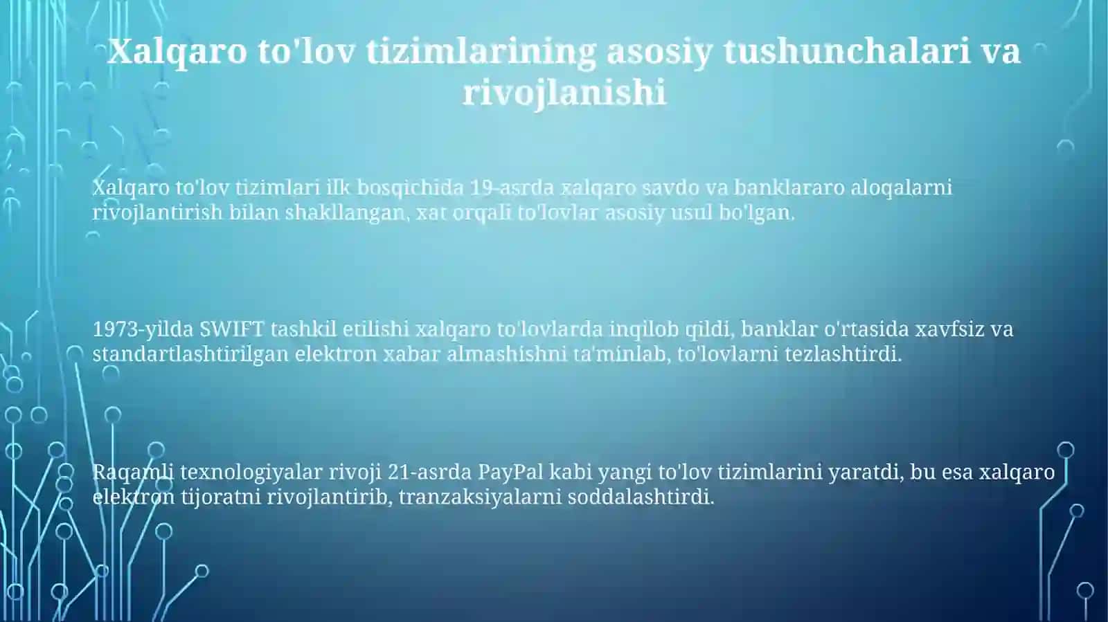 Xalqaro to'lov tizimlari 3