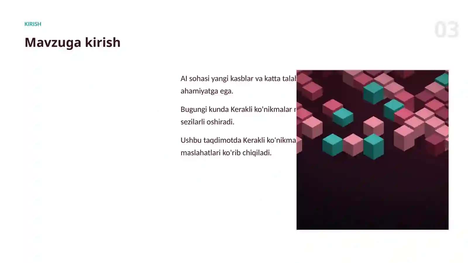 AI KASBLARI VA KO'NIKMALAR 3