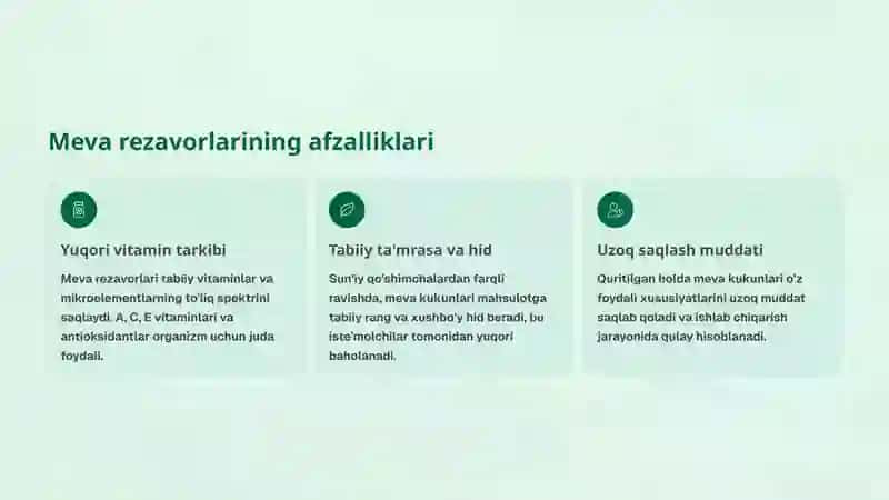 Meva rezavorlari bilan vitaminlashgan non-bulka mahsulotlari 3