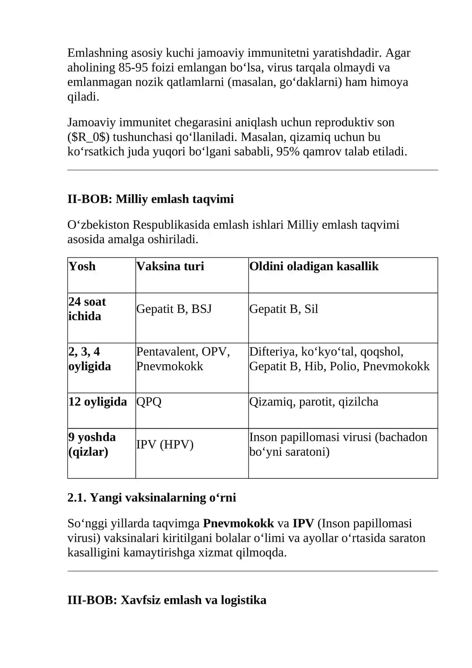 Profilaktik emlash taqvimi va emlashning ahamiyati: Tibbiy, ijtimoiy va raqamli istiqbollar 3