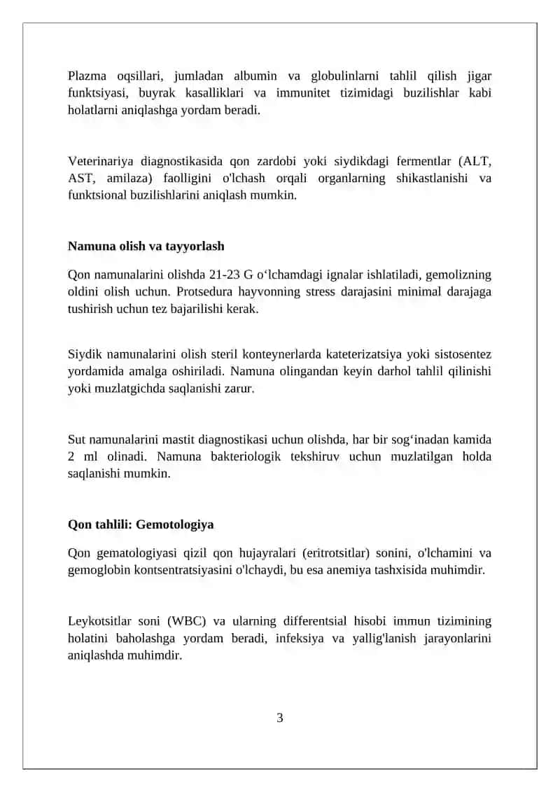 Veterinariya biologik suyuqliklarining kimyoviy tahlili 3