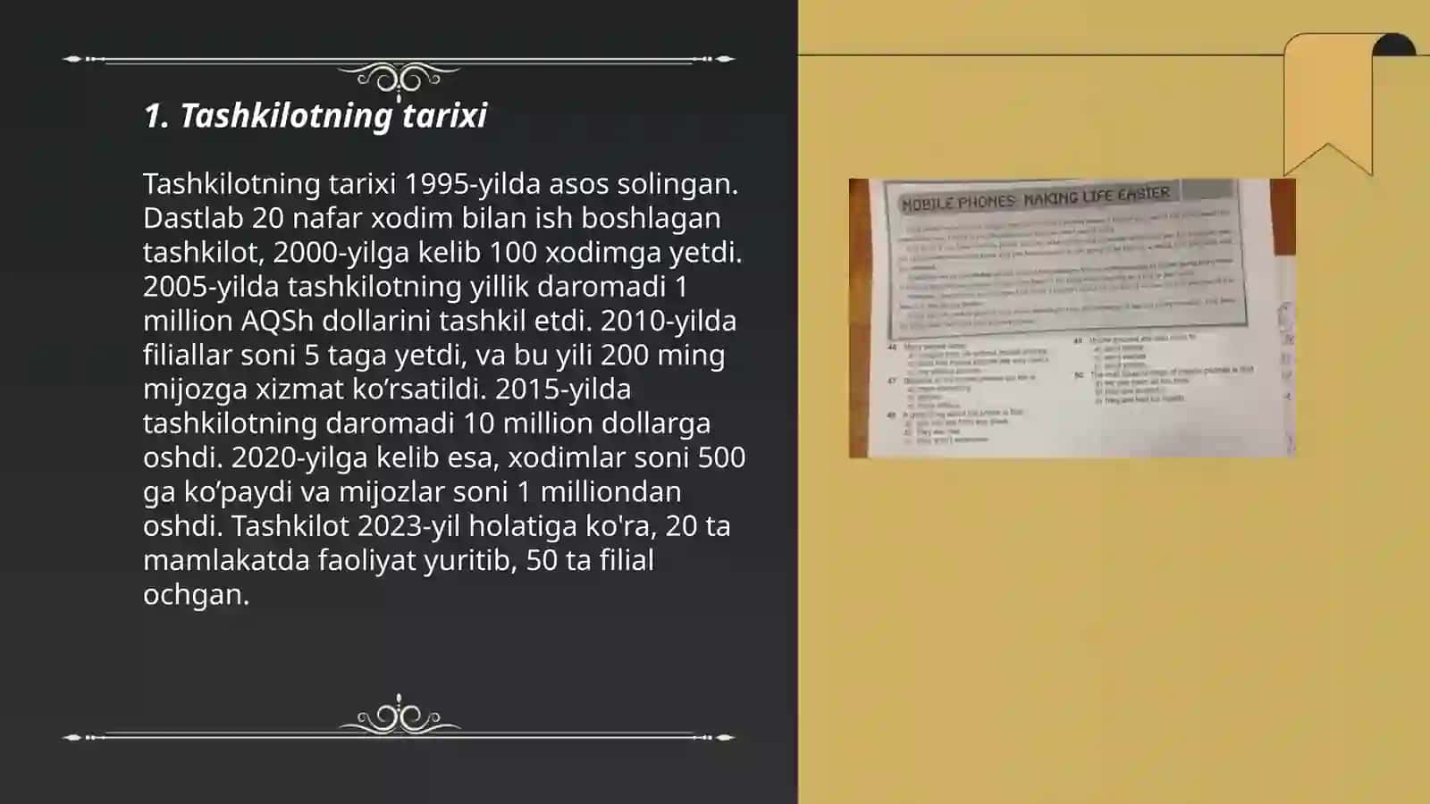 Tashkilot faoliyatiga bag'ishlangan matnlar, fotosuratlar va malumot stendlarining maketlarini tayyorlashda yordam berish 3