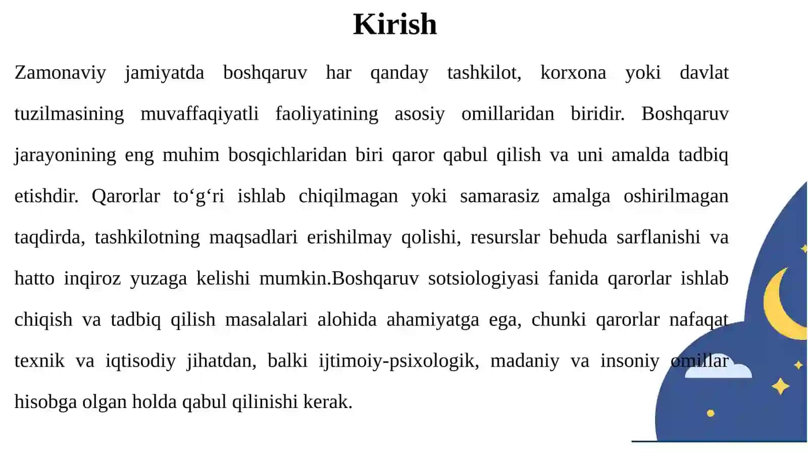 Boshqaruvda qarorlarni ishlab chiqish va tadbiq qilish usullari. 3