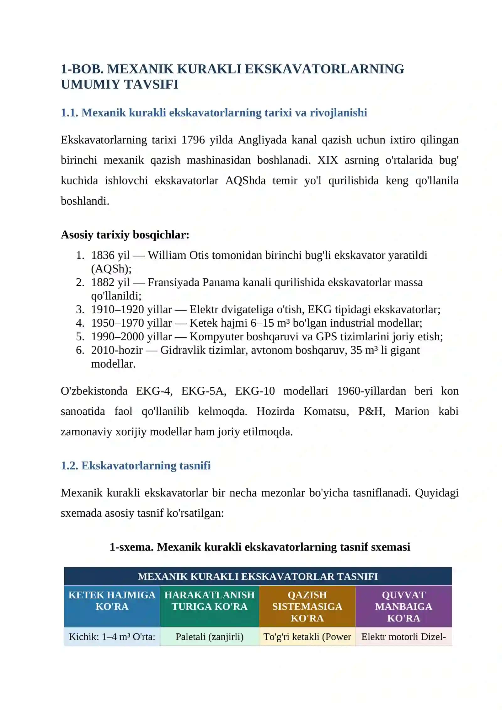 TOG' JINSLARINI MEXANIK KURAKLI EKSKAVATORLAR BILAN QAZIB OLISH VA YUKLASH 3