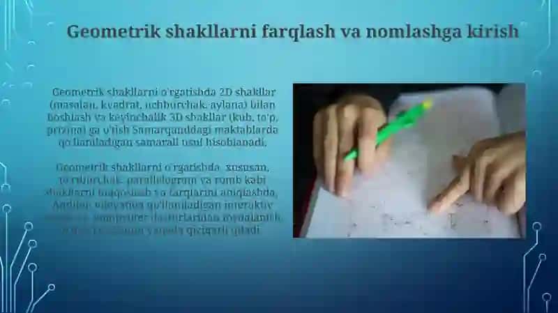 Geometrik figuralarni farqlash VA nomini aytishga o'rgatish 3