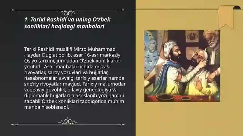 Tarixi Rashidi va uning O‘zbek xonliklari haqidagi manbalari 3