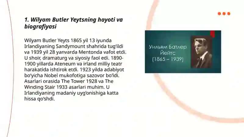 Wilyam Butler Yeytsning hayoti va biografiyasi 3
