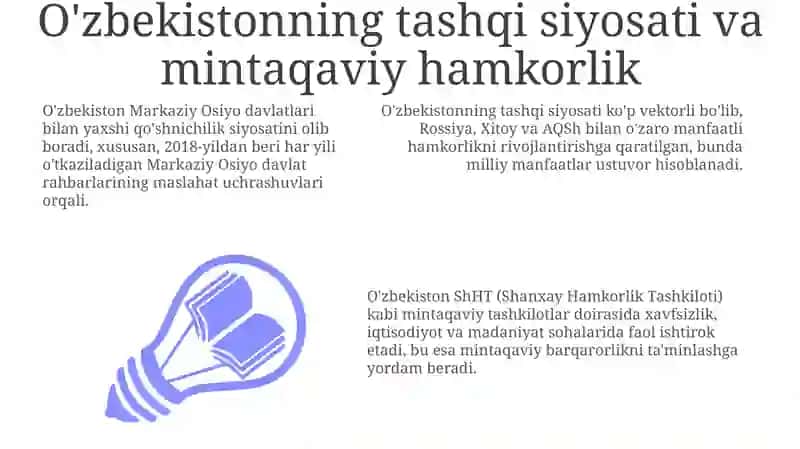 O'zbekistonning tashqi siyosati va mintaqaviy hamkorlik 3