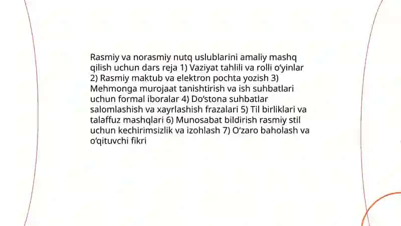 Òzbek tili nutq uslublarini amaliy mashqda òrganish 3