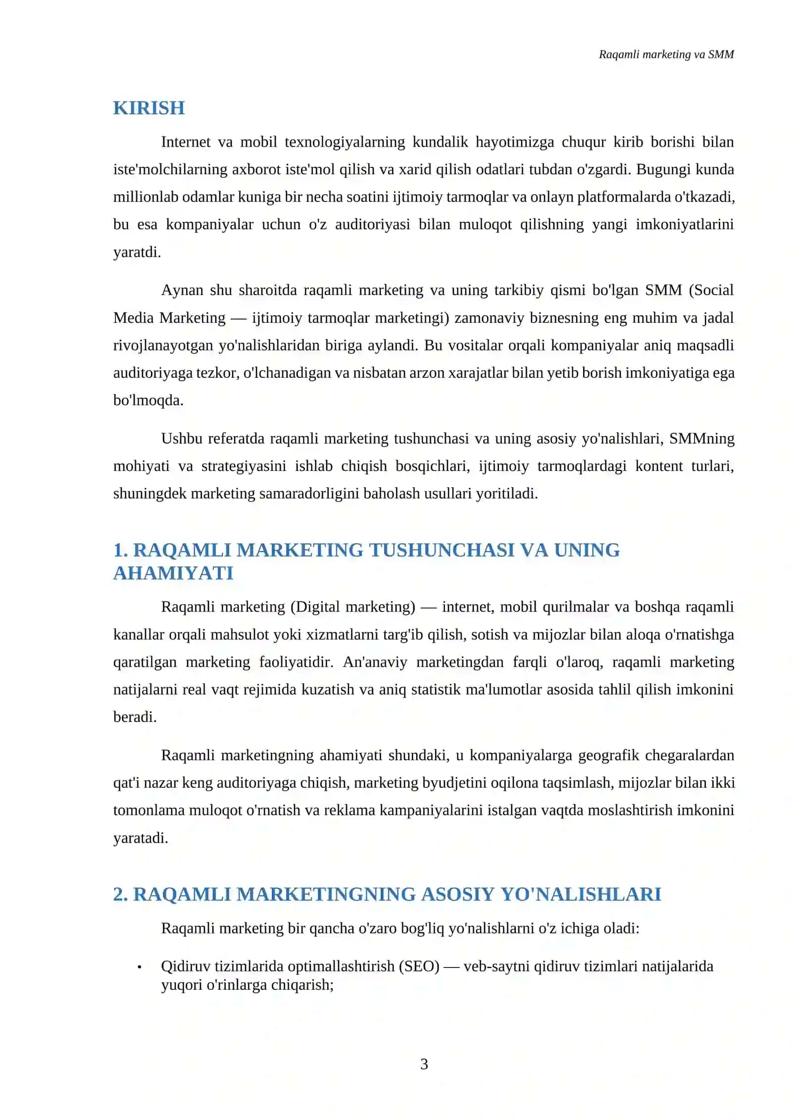 Referat Raqamli marketing va SMM 3