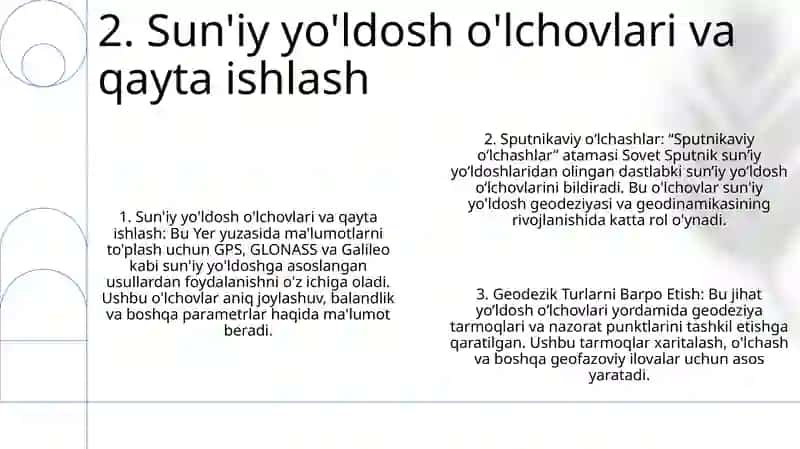 Sputnikaviy O'Lchashlar Yordamida Geodezik Turlarni Barpo Etish 3