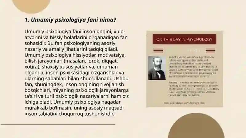 Umumiy psixologiya fanining predmeti va rivojlanish tarixi 3