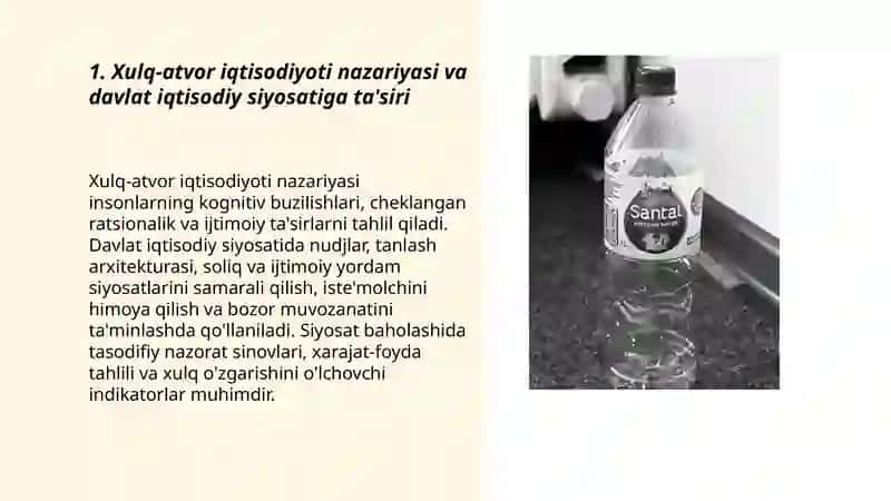 Xulq-atvor iqtisodiyotning davlat uqtisotdiy siyosatiga tasir va unig baxolash 3