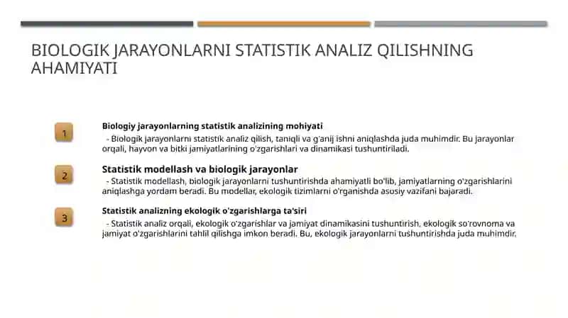 Biologik jarayonlarni statistik analiz qilish 3