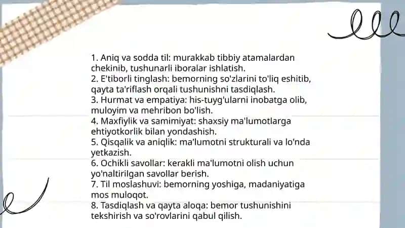 Patsient bilan verbal va noverbal muloqot koʻnikmalari 3
