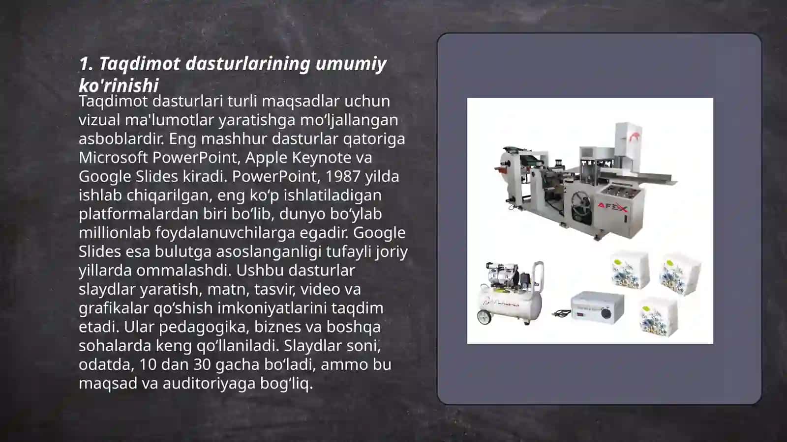 Taqdimotlarni ishlab chiqarishning insturmental vositalari 3