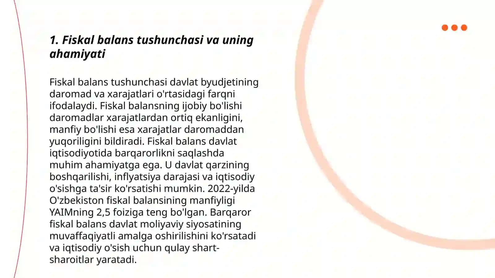 O’zbekiston Respublikasida fiskal balansdinamikasi tahlili 3