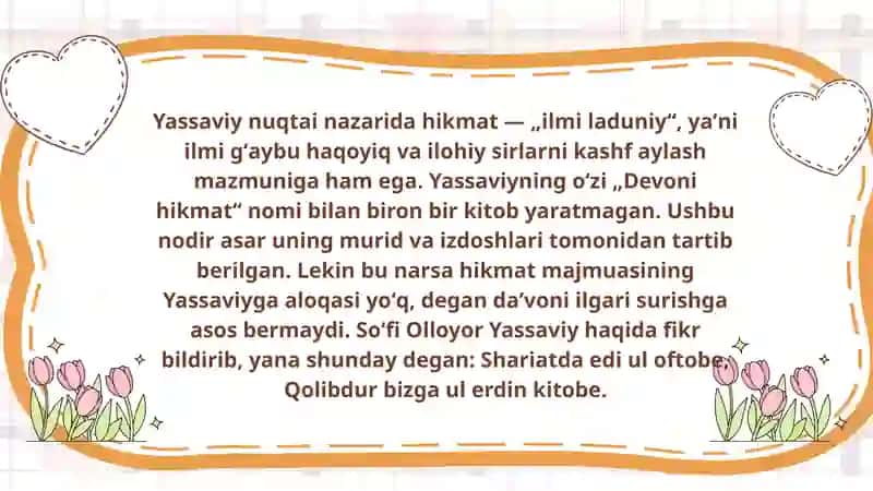 Ahmad Yassaviy va Ahmad Yugnakiy hayoti va ijodining manbalari 3