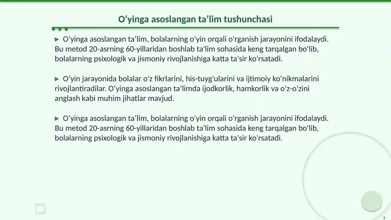 Oʻyinga asoslangan taʼlim 3