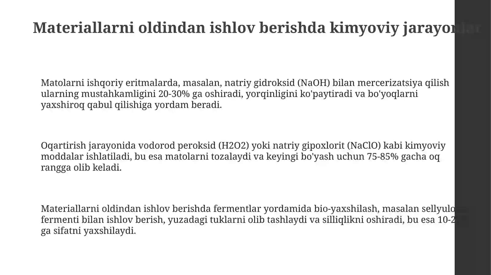 Tikuvchilik sanoatida texnologik jarayonlarni kimyolashtirish 3