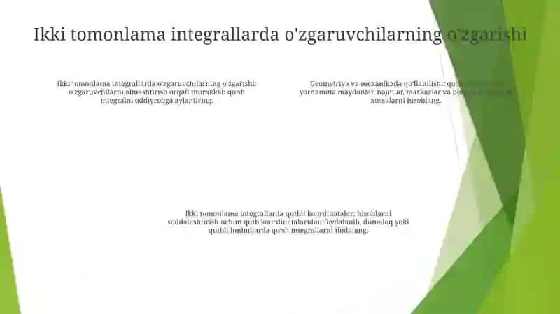 Ikki Karrali Integralda Ozgaruvchilarni Almashtirish 3