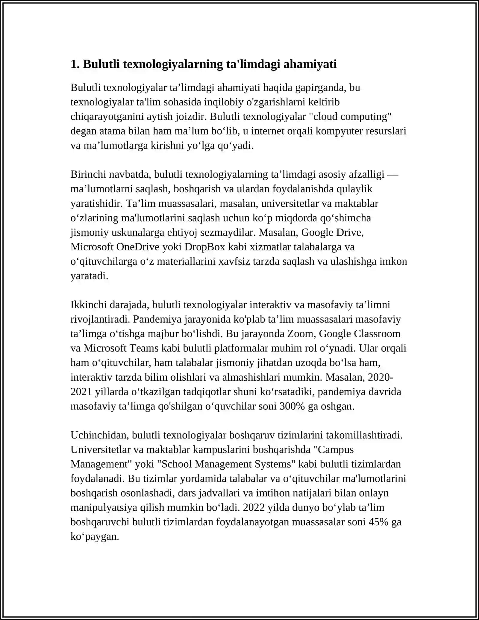 Bulutli texnologiyalarning ta'limi 3