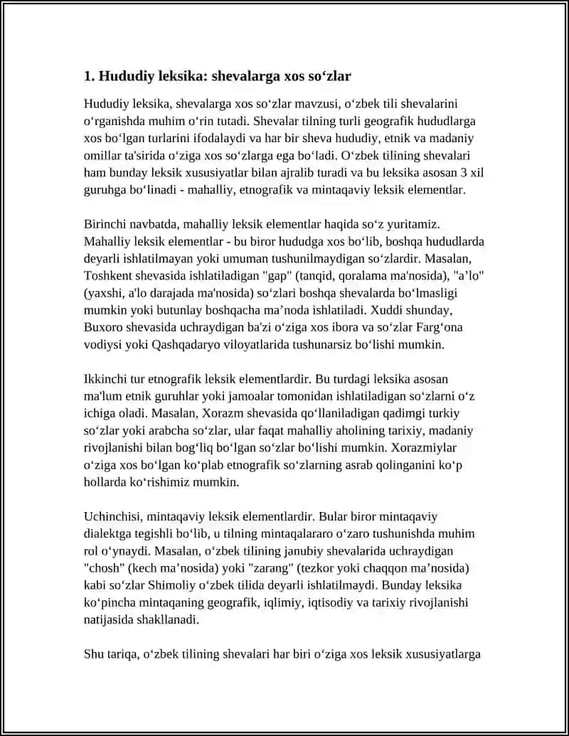 SHEVALARGA XOS MATNLARNING LEKSIK XUSUSIYATLARI 3