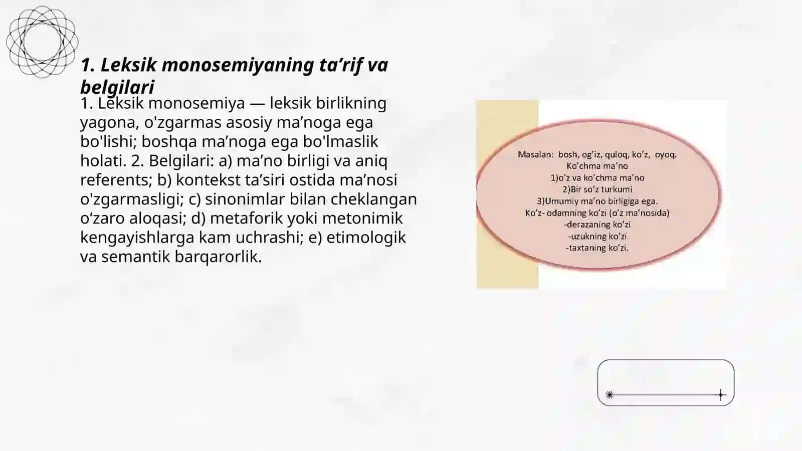 Leksik monosemiya va polisemiya. Leksik maʼno taraqqiyoti 3