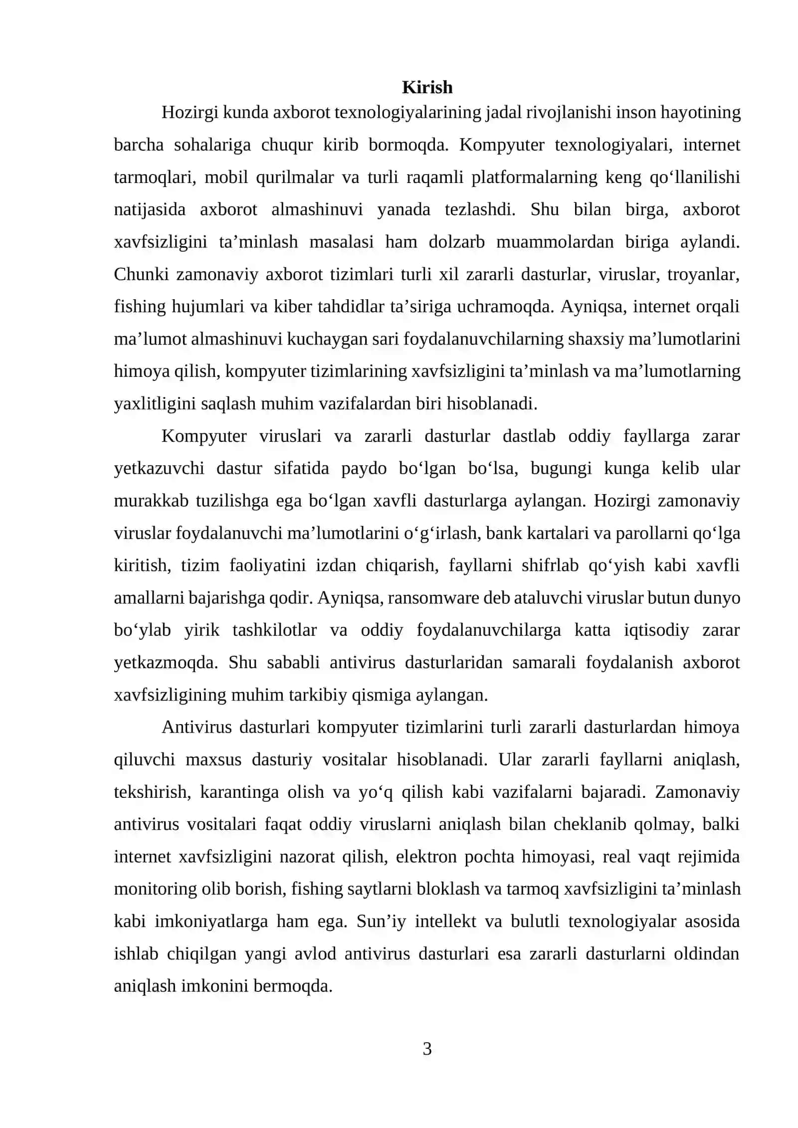 Antivirus dasturiy vositalari va ularning imkoniyatlari 3