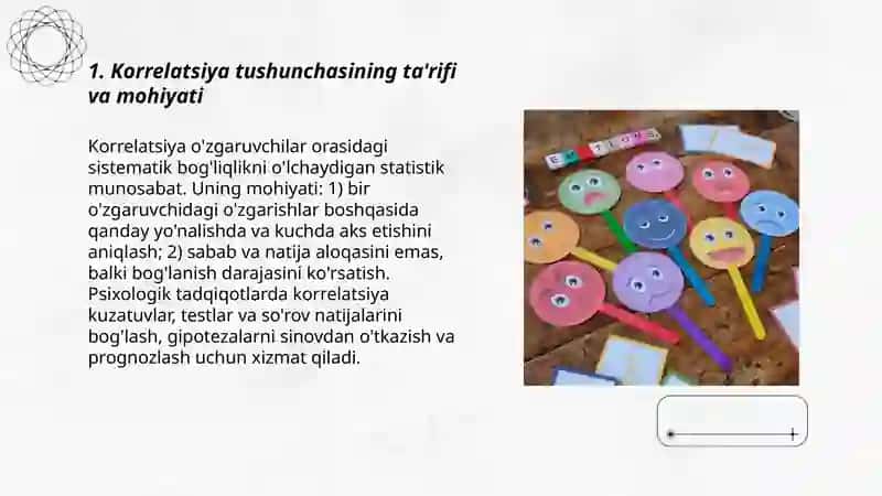 Korrelatsiya tushunchasi va uning psixologik tadqiqotlarda o'rni 3