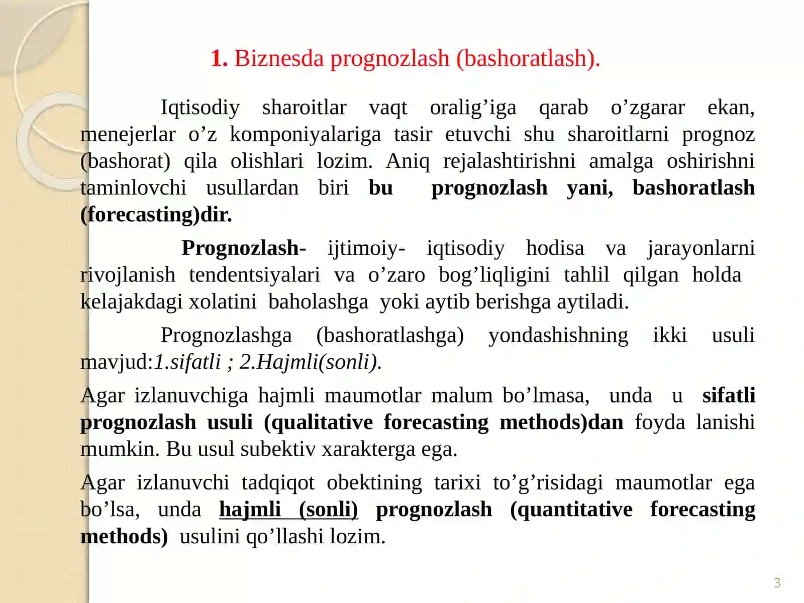 Dinamika qatorlarini qayta ishlashning statistik usullari 3