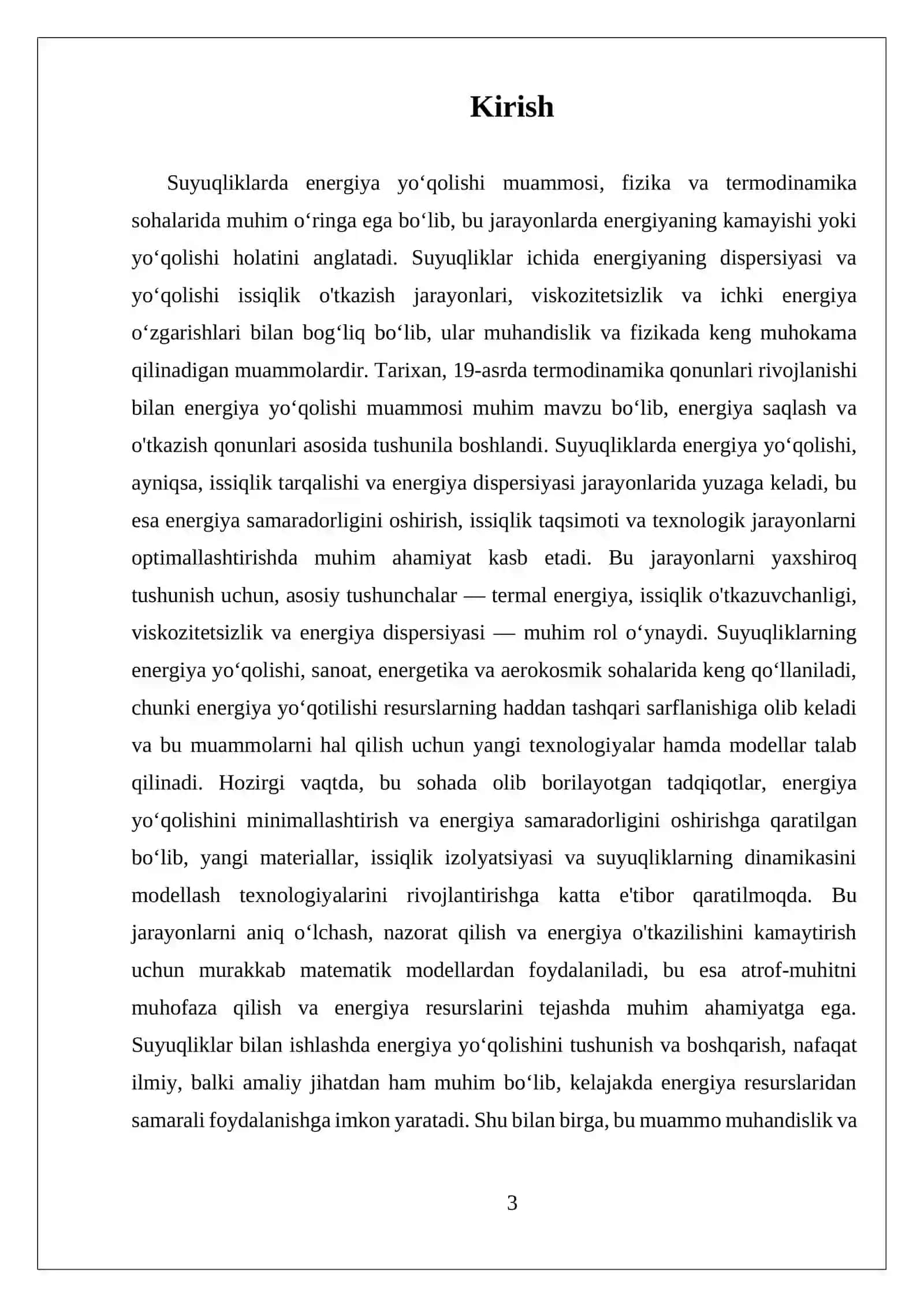 MUSTAQIL ISH SUYUQLIKLARDA ENERGIYA YOQOLISHI 3
