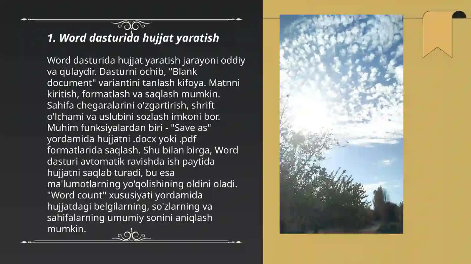 Word dasturi bilan ishlash 3