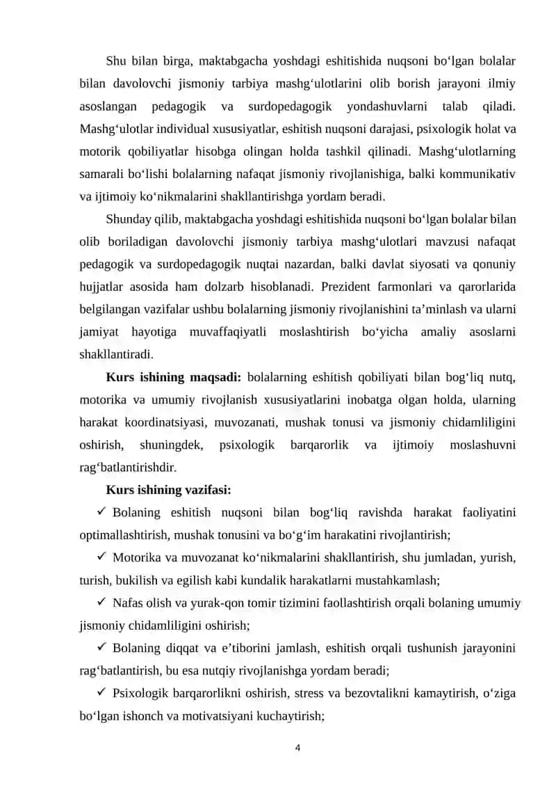 Maktabgacha yoshdagi eshitishida nuqsoni bolgan bolalar bilan olib boriladigan davolovchi jismoniy tarbiya mashg‘ulotlari 3