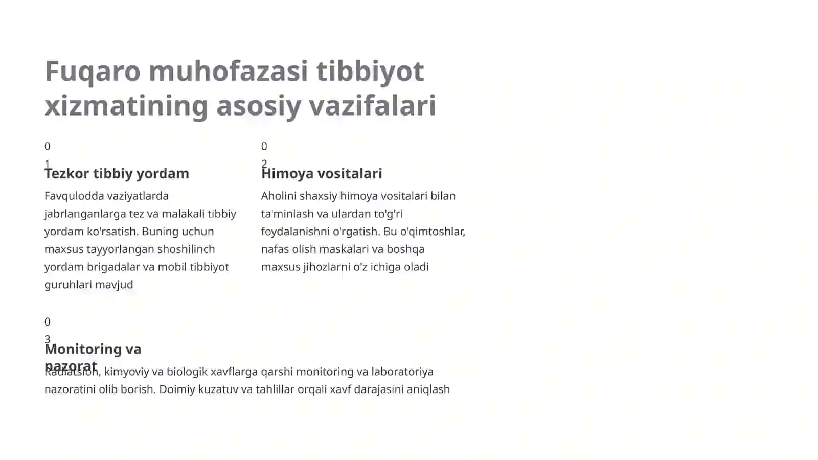 Fuqaro muhofazasi tibbiyot xizmati: vazifalari va tashkiliy tamoyillari 3