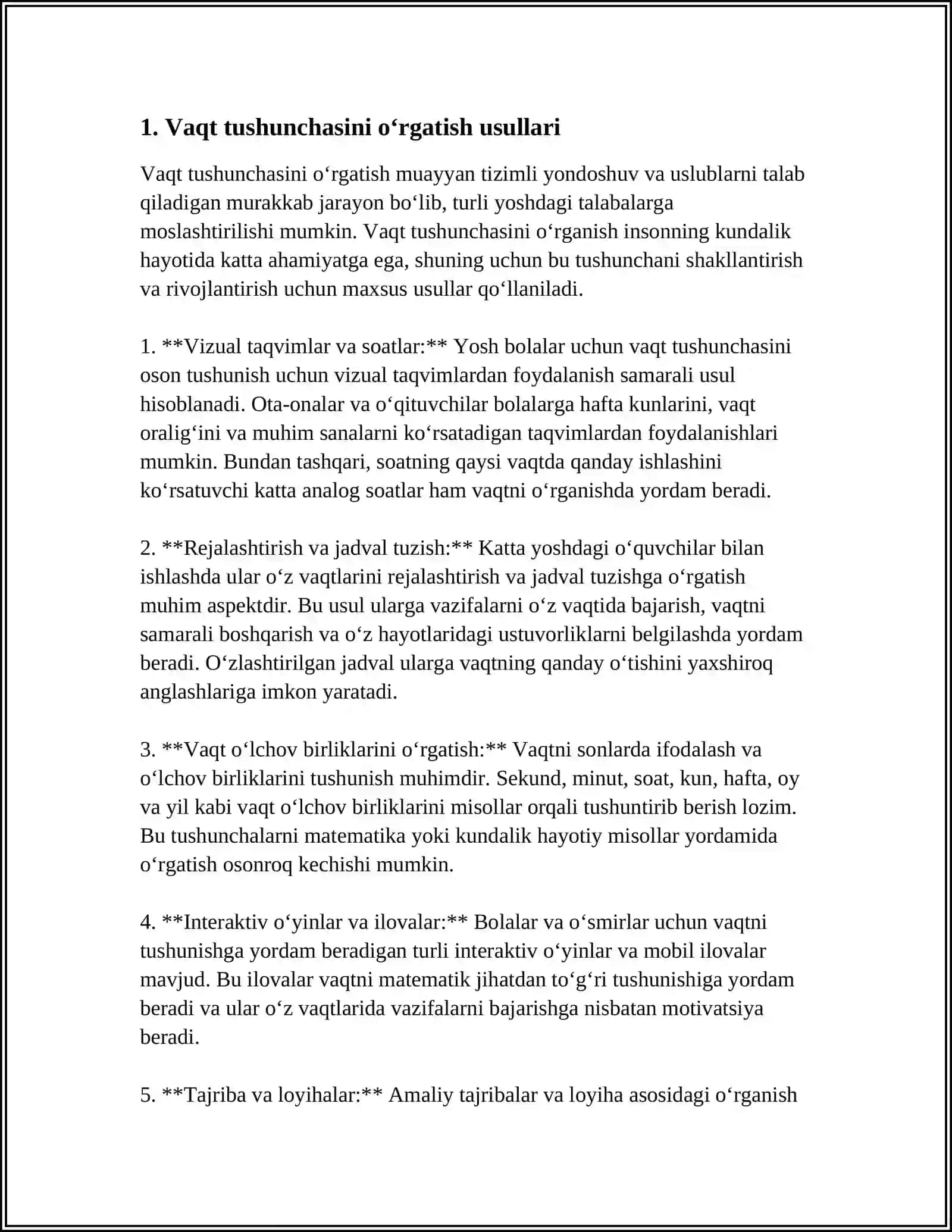 TAYYORLOV GURUH YOSHIDAGI BOLALARDA VAQT TASSAVURINI SHAKLLANTIRISH 3