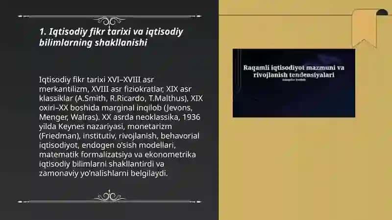 Iqtisodiy bilimlarning shakllanishi va rivojlanishi 3