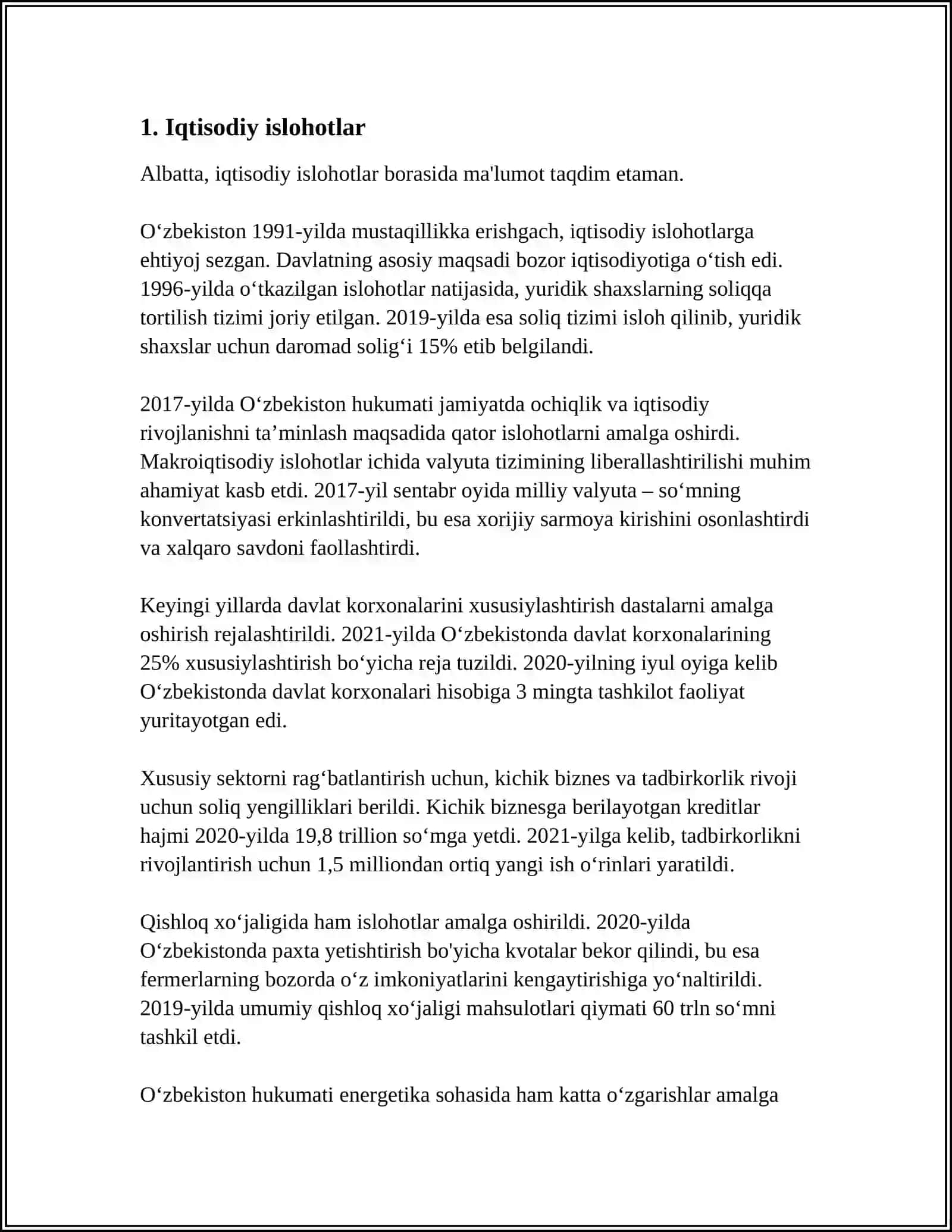 Oʻzbekistonda amalga oshirilayotgan yangi bosqichlari 3