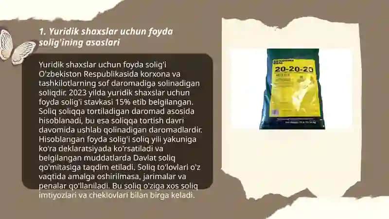 Yuridik shaxslardan olinadigan foyda solig'i bo'yicha imtiyozlarni ishlab chiqarishni rivojlantirishga bo'lgan ta‘siri 3