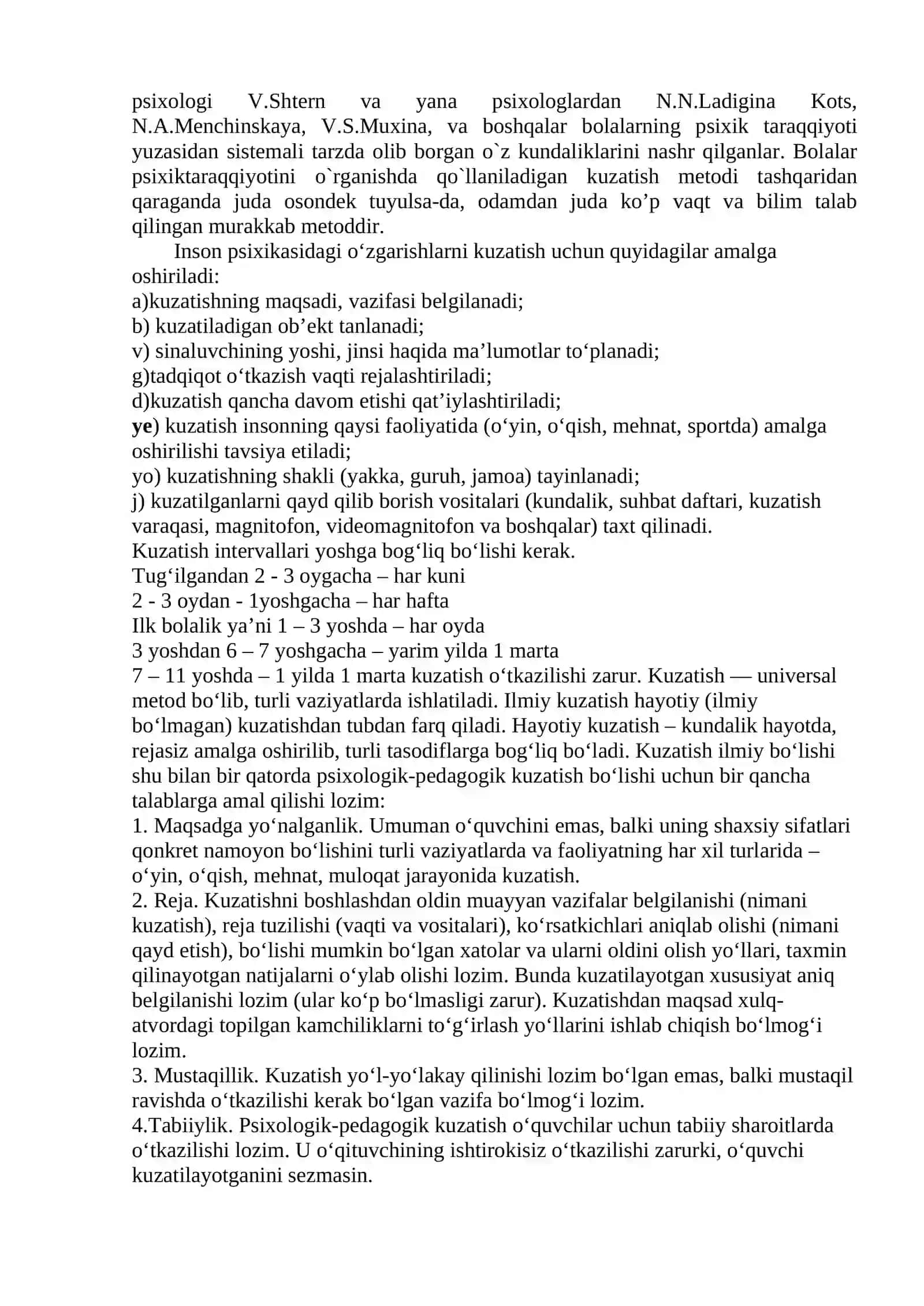 BOLALAR PSIXOLOGIYASI VA PSIXODIAGNOSTIKASI FANINING ASOSIY METODLARI 3