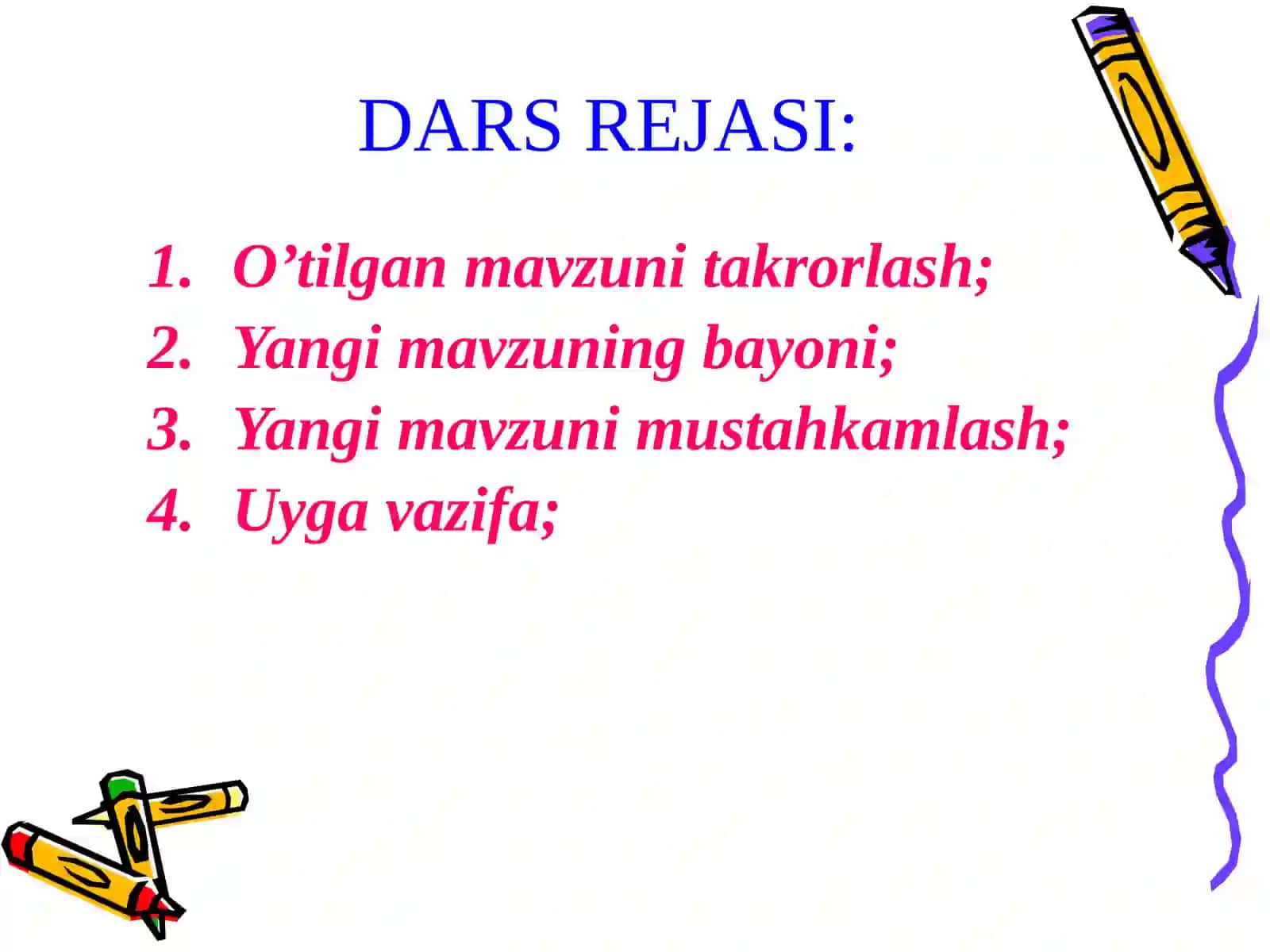 Bir soatlik dars ishlanmasi - Wordda formulalar yozish 3